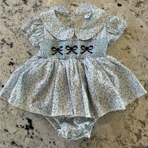 Baby girl smocked skirted bubble